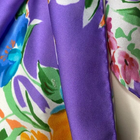 Ralph Lauren Resort 2009 Collection Purple Watercolor Floral Square Silk Scarf - Picture 15 of 16